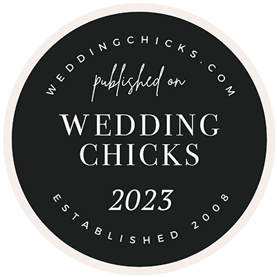 Logo of Wedding Chicks with the year 2023 and the phrase "published on."