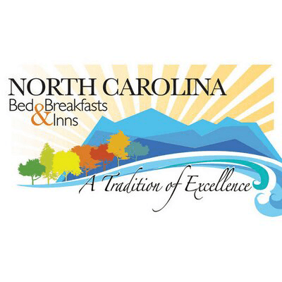 Logo for North Carolina Bed & Breakfasts and Inns, featuring mountains and trees with the tagline "A Tradition of Excellence."